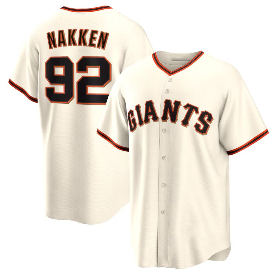 Custom #92 Cream SF Baseball Shirt Top