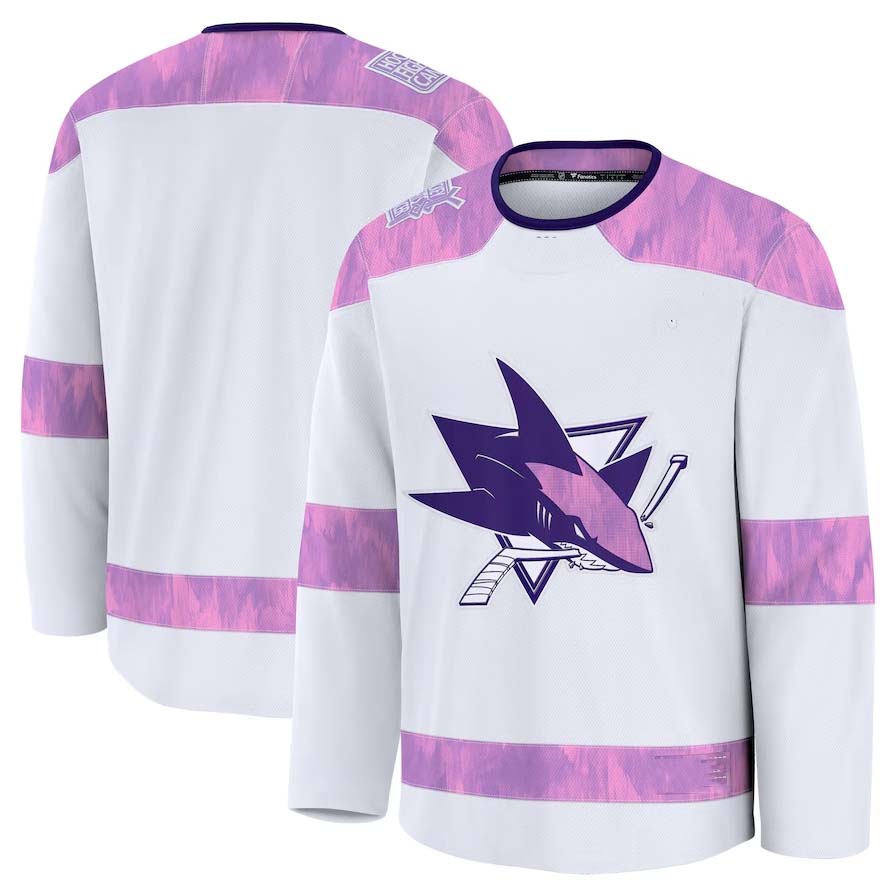 Custom White 2024 SJS Hockey Shirt Top