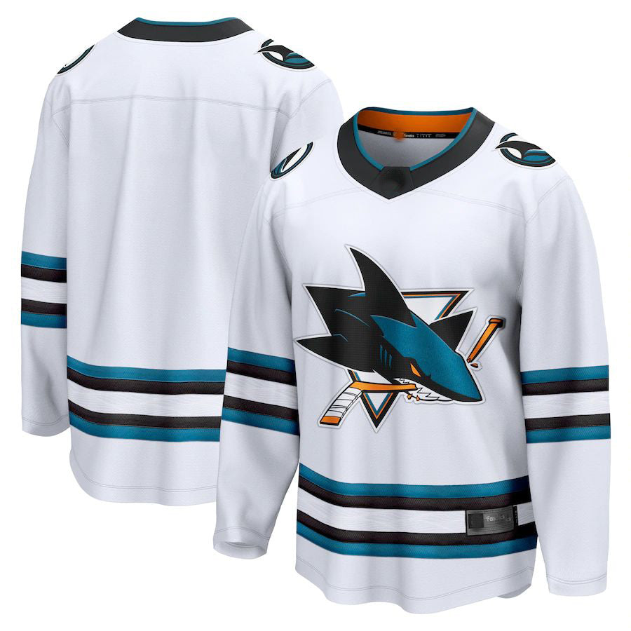 Custom White SJS Hockey Shirt Top