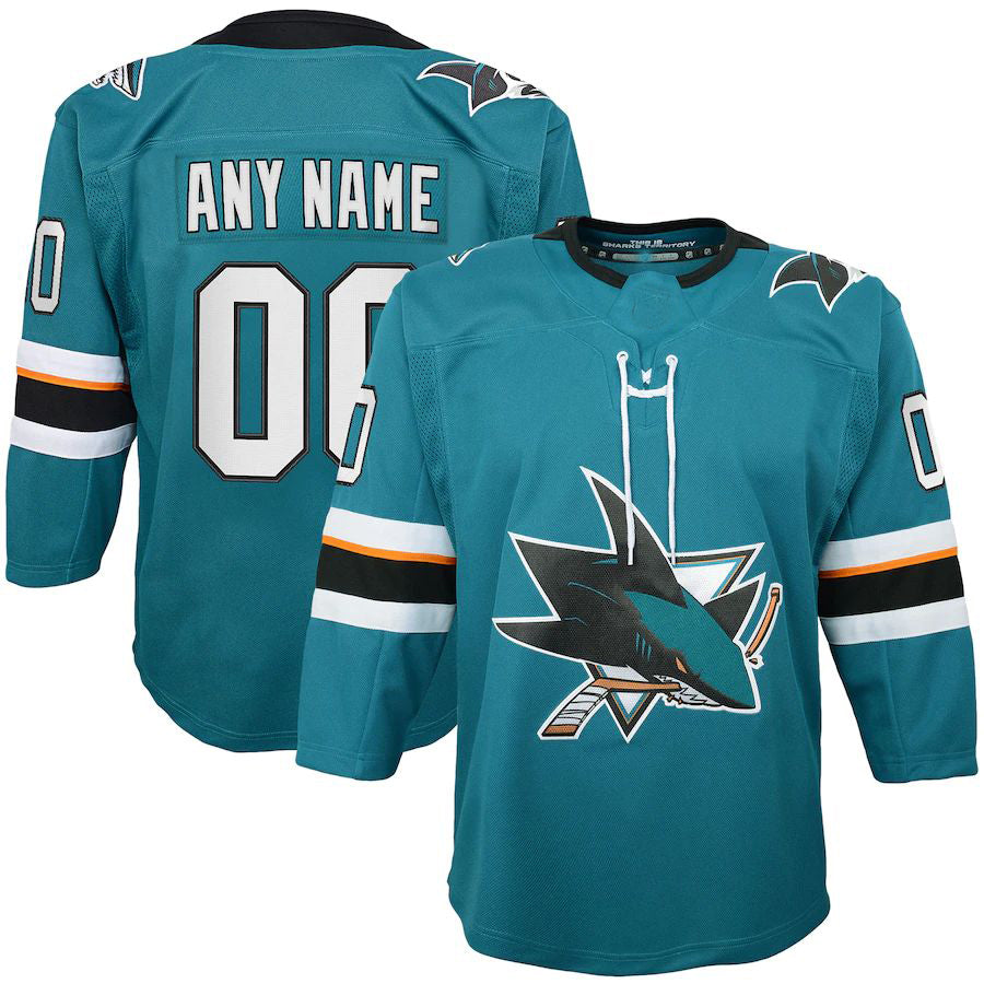 Custom #20 Teal 2019 SJS Hockey Shirt Top