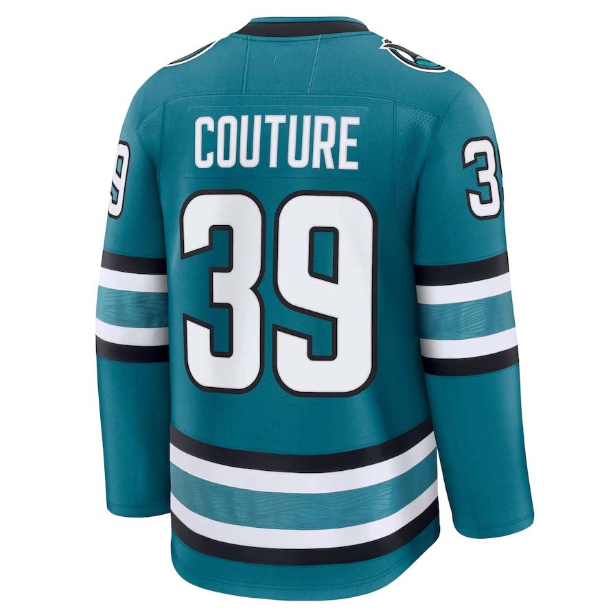 Custom #39 Teal SJS Hockey Shirt Top