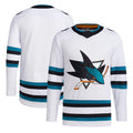 Custom White SJS Hockey Shirt Top
