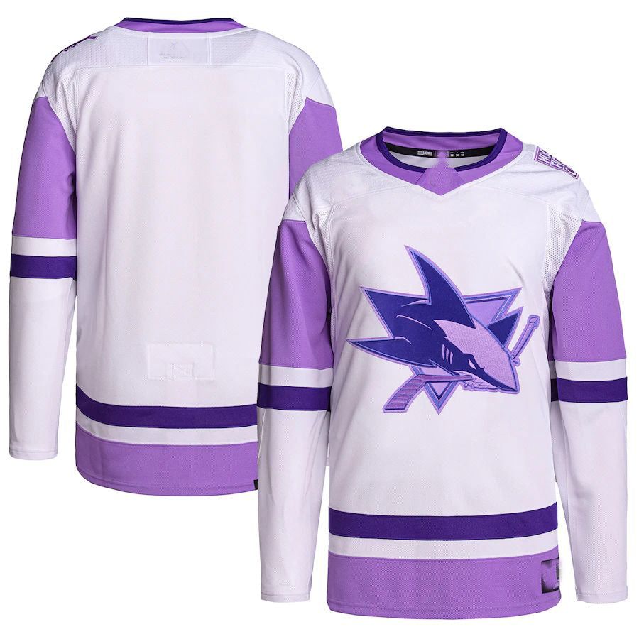 Custom White SJS Hockey Shirt Top
