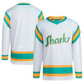 Custom White Retro SJS Hockey Shirt Top
