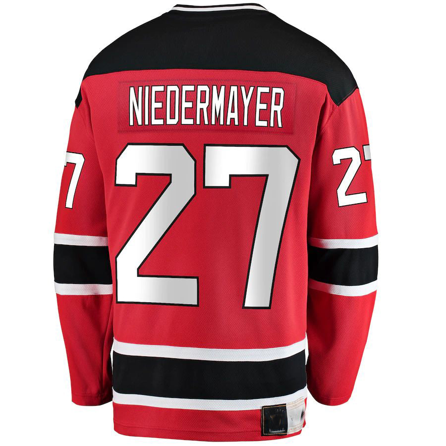 Custom #27 Red NJD Hockey Shirt Top