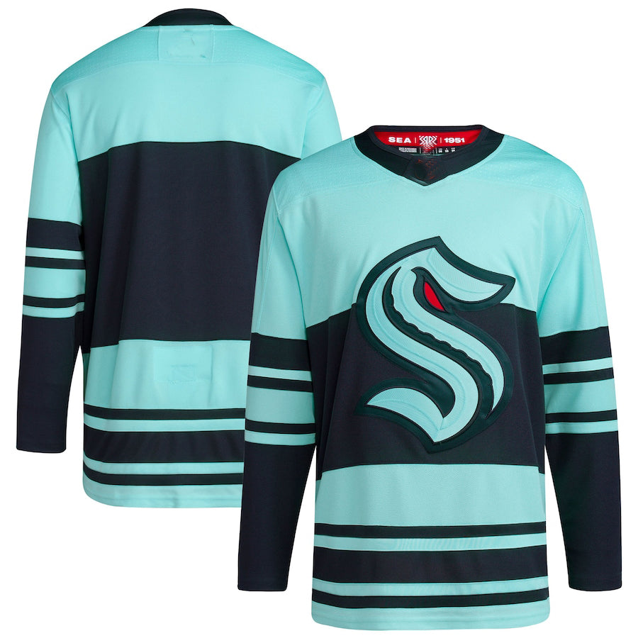 Custom Teal Retro SEA Hockey Shirt Top