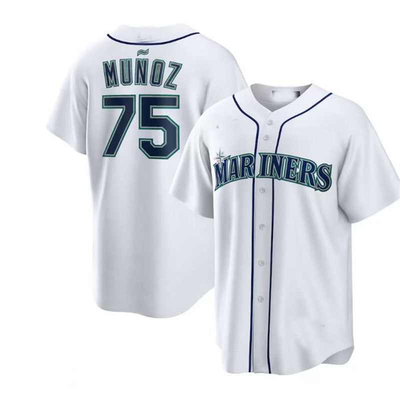 Custom #75 White SEA Baseball Shirt Top