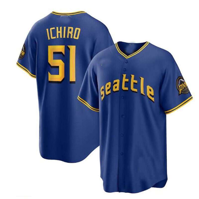 Custom #51 2023 City Connect SEA Baseball Shirt Top