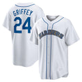 Custom #24 White SEA Baseball Shirt Top