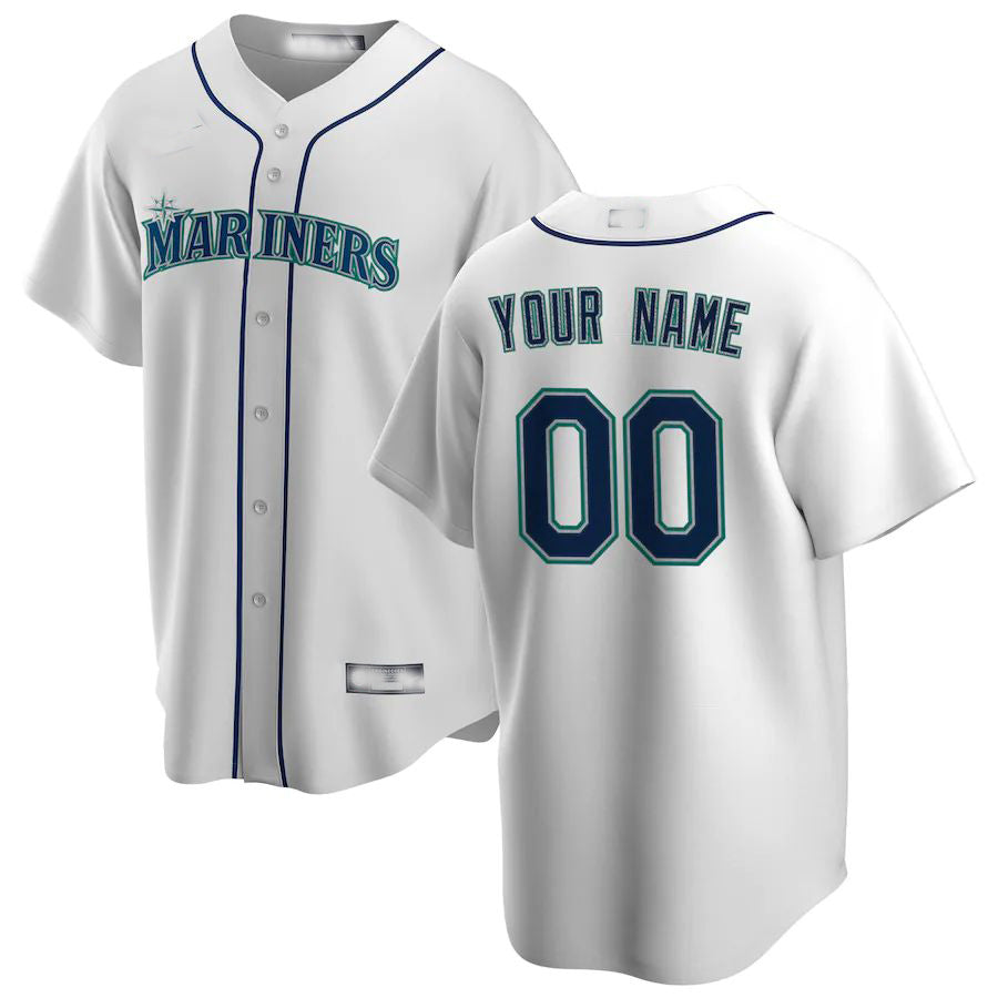 Custom White SEA Baseball Shirt Top
