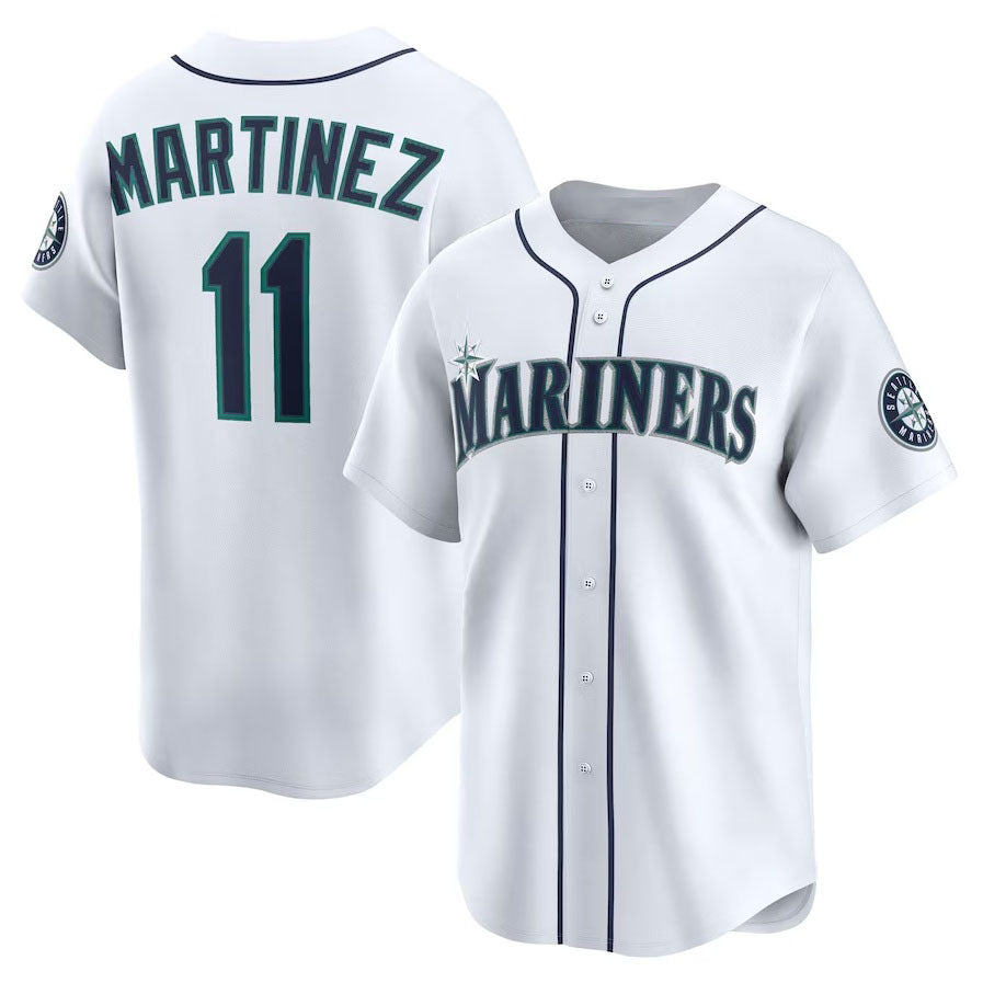 Custom #11 White Throwback SEA Baseball Shirt Top