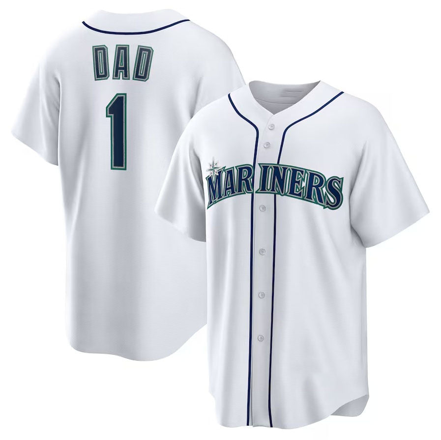 Custom #1 White SEA Baseball Shirt Top