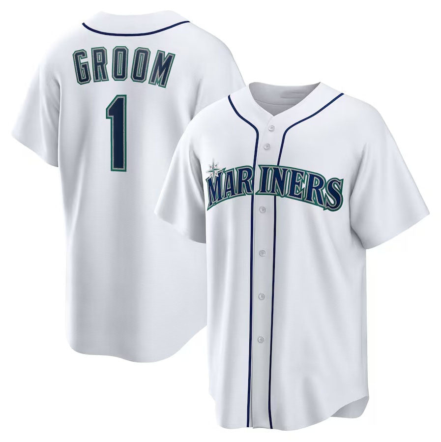 Custom #1 White SEA Baseball Shirt Top