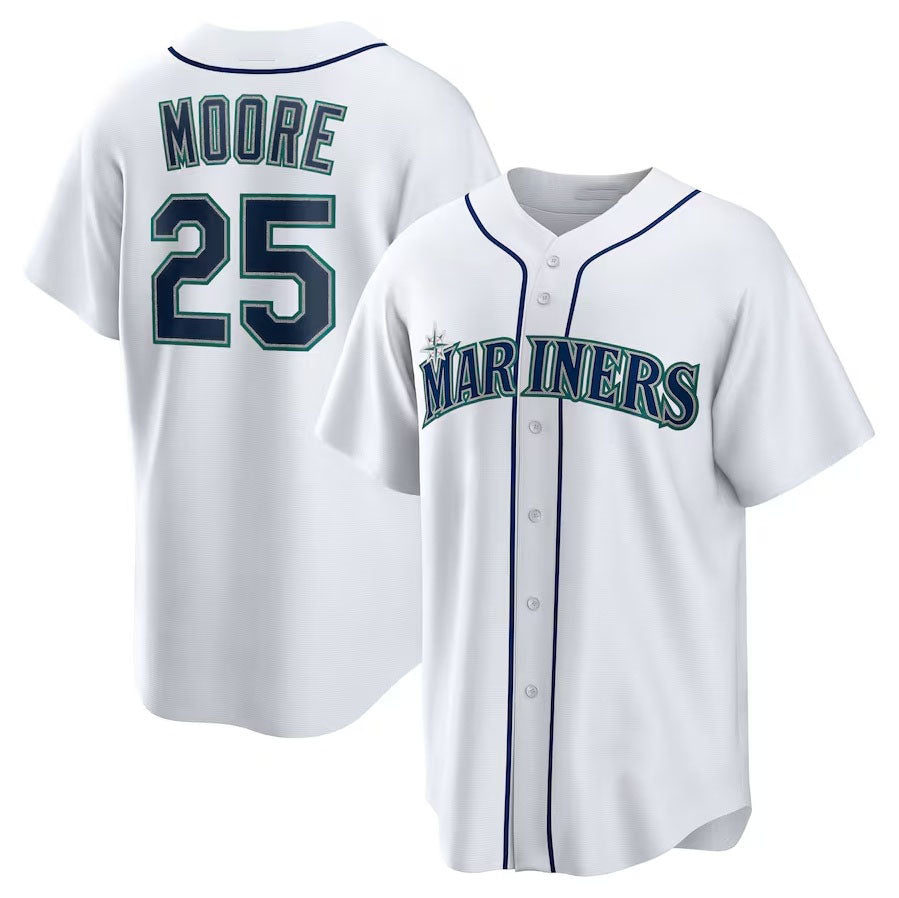 Custom #25 White SEA Baseball Shirt Top