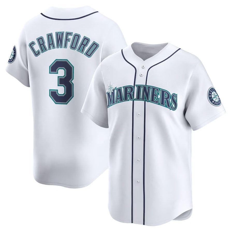 Custom #3 White SEA Baseball Shirt Top
