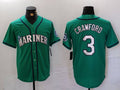 Custom #3 Green SEA Baseball Shirt Top