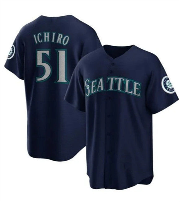 Custom #51 Navy SEA Baseball Shirt Top