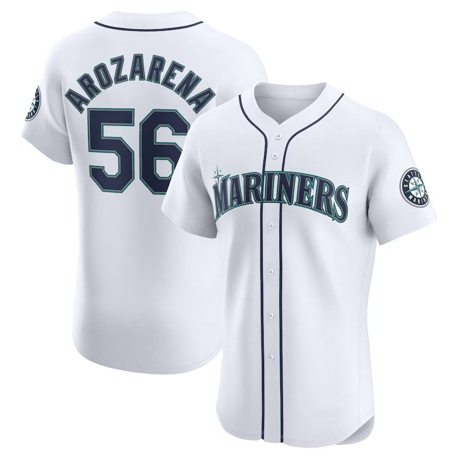 Custom #56 White SEA Baseball Shirt Top