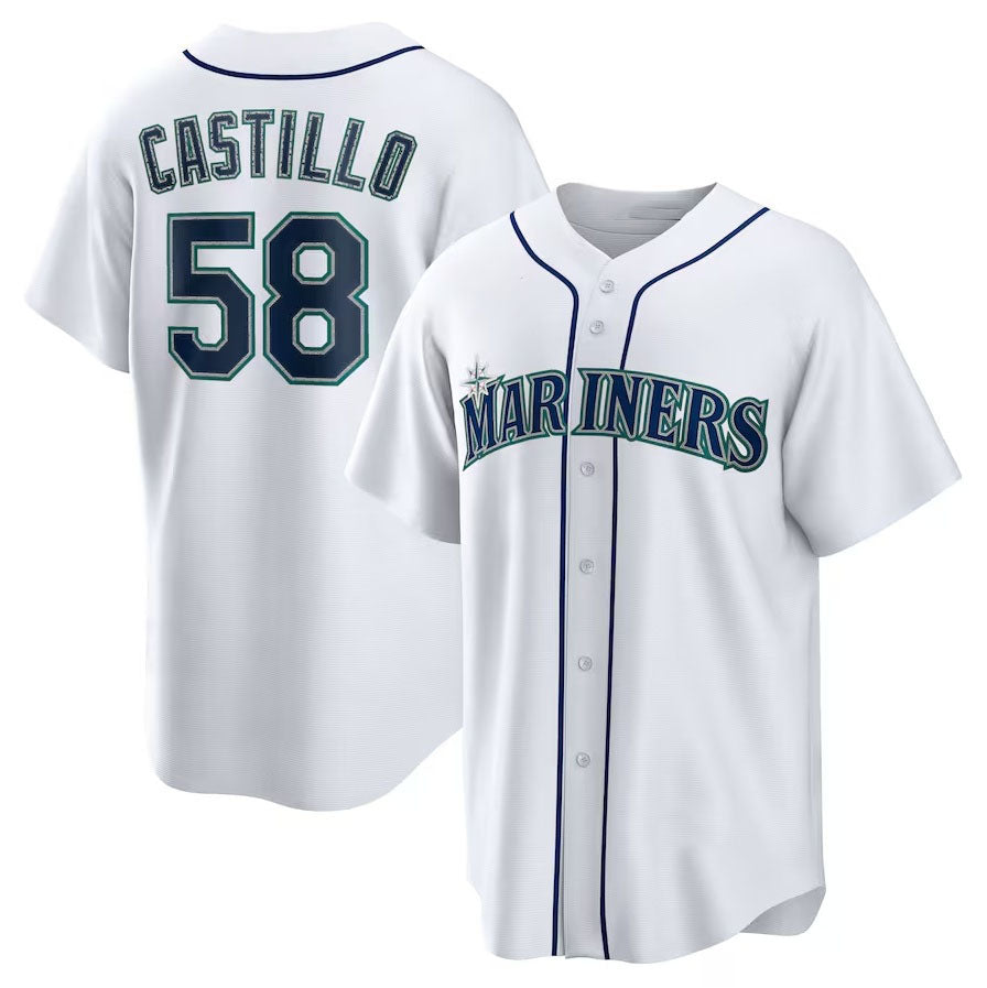 Custom #58 White SEA Baseball Shirt Top