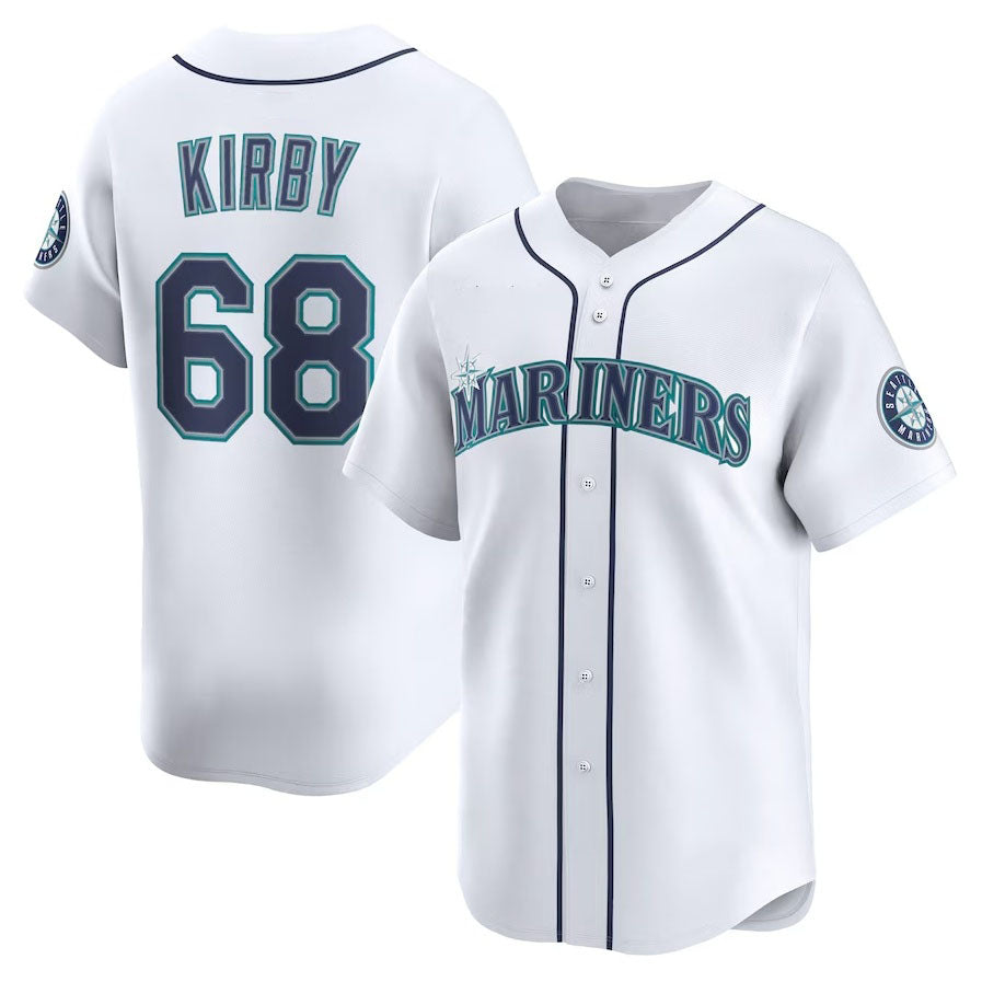 Custom #68 White SEA Baseball Shirt Top