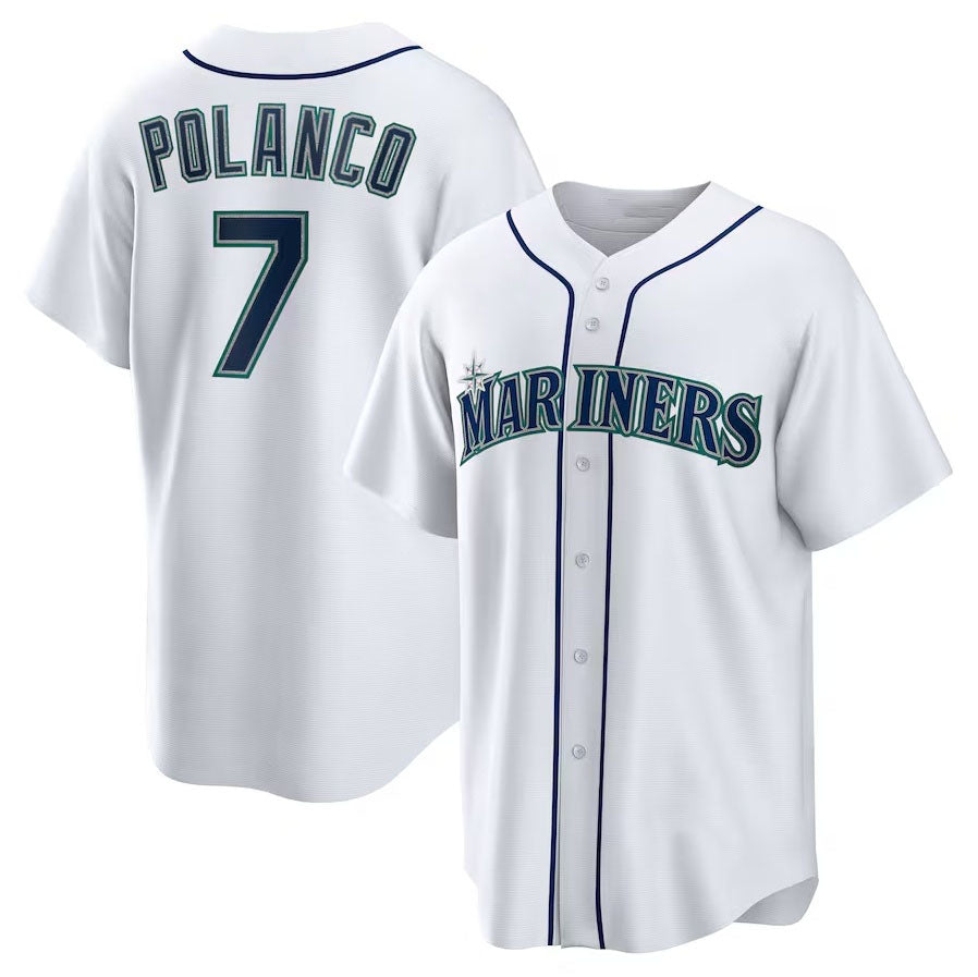 Custom #7 White SEA Baseball Shirt Top