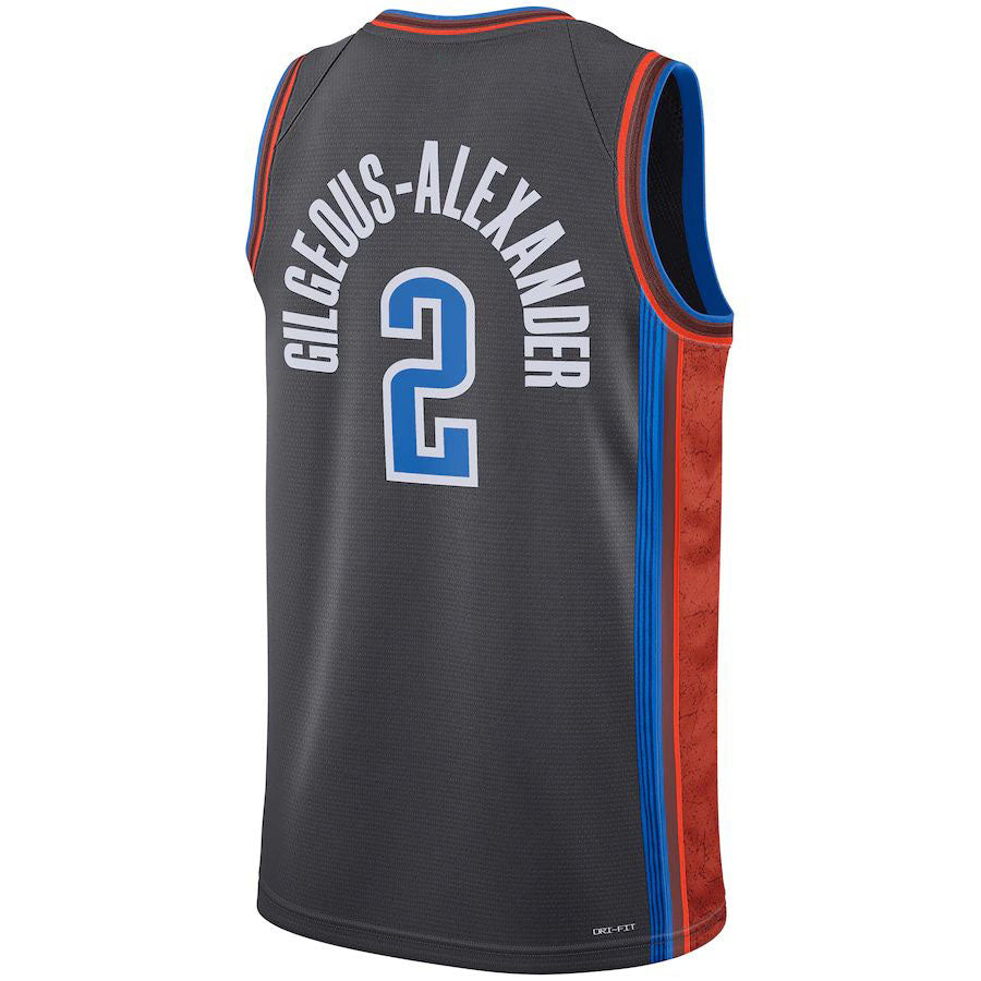 Custom #2 Gray 2022 OKC Basketball Shirt Top