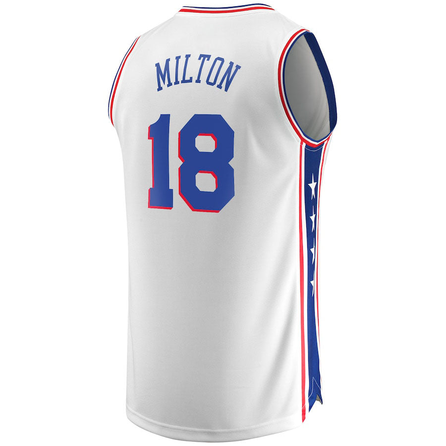 Custom #18 White PHI Basketball Shirt Top