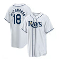 Custom #18 White TB Baseball Shirt Top