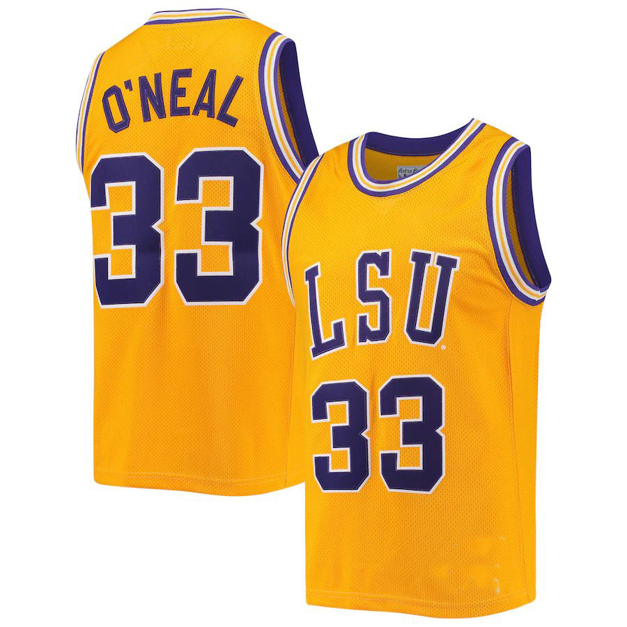 Custom #33 Gold Retro Basketball Shirt Top
