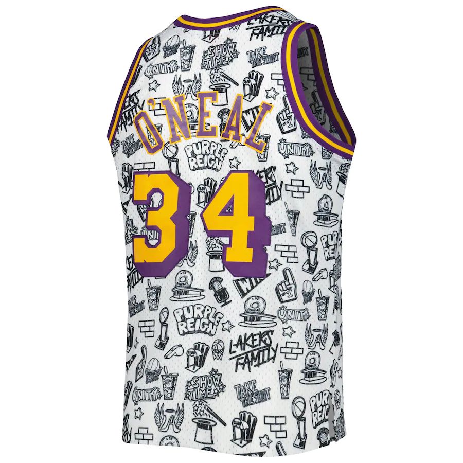 Custom #34 White 1996 LAL Basketball Shirt Top