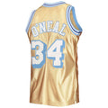Custom #34 Gold 1996 LAL Basketball Shirt Top