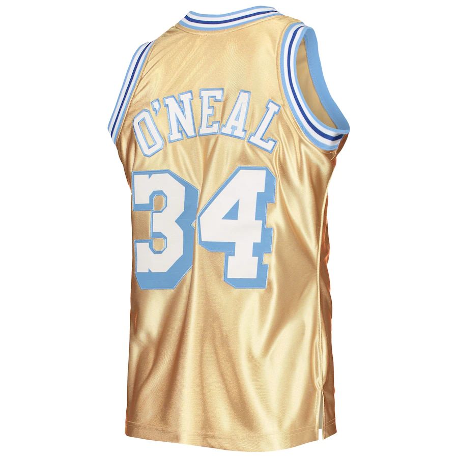 Custom #34 Gold 1996 LAL Basketball Shirt Top