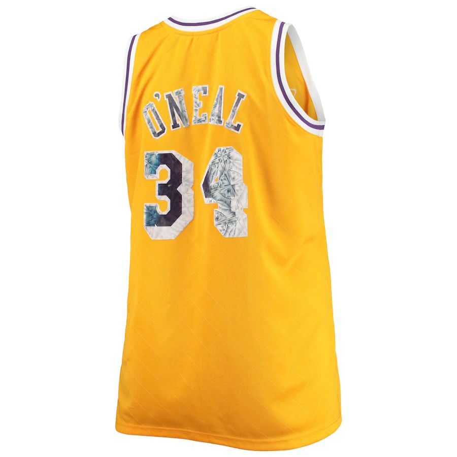 Custom #34 Gold 1996 LAL Basketball Shirt Top