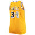 Custom #34 Gold 1996 LAL Basketball Shirt Top