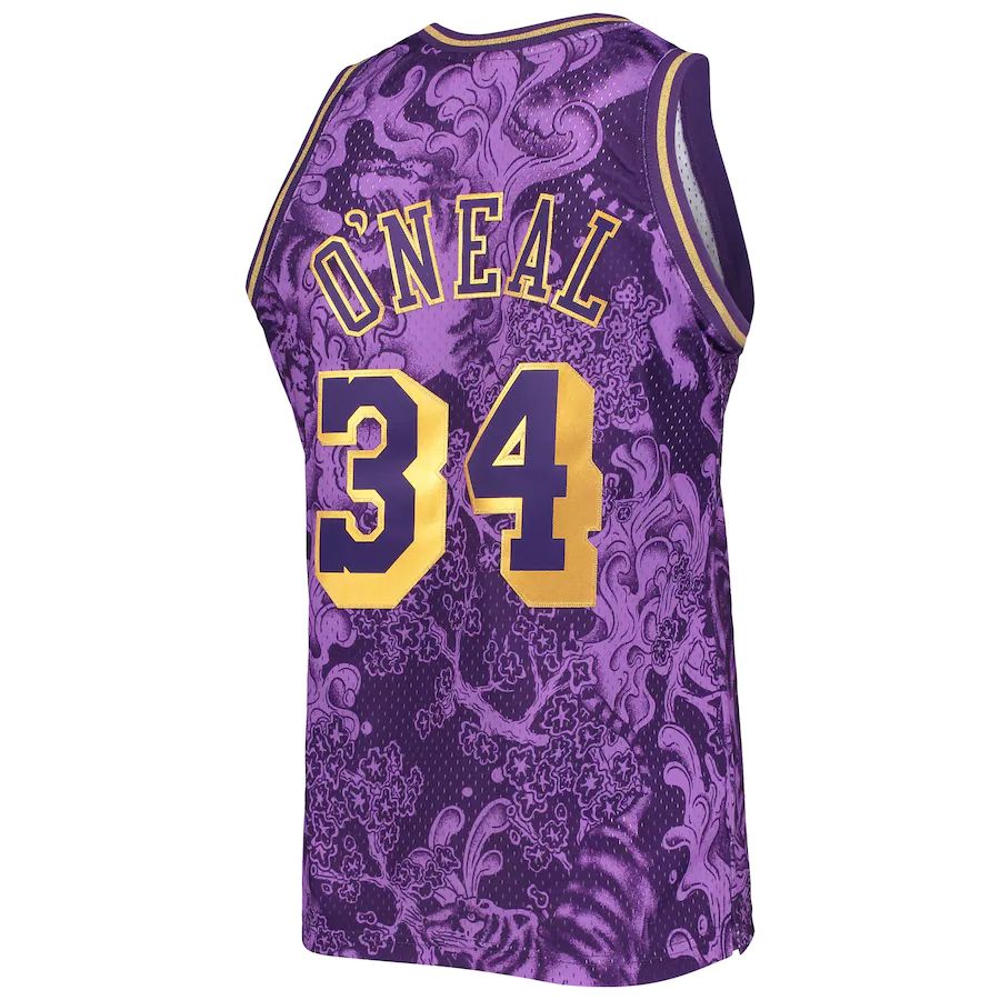 Custom #34 Purple 1996 LAL Basketball Shirt Top