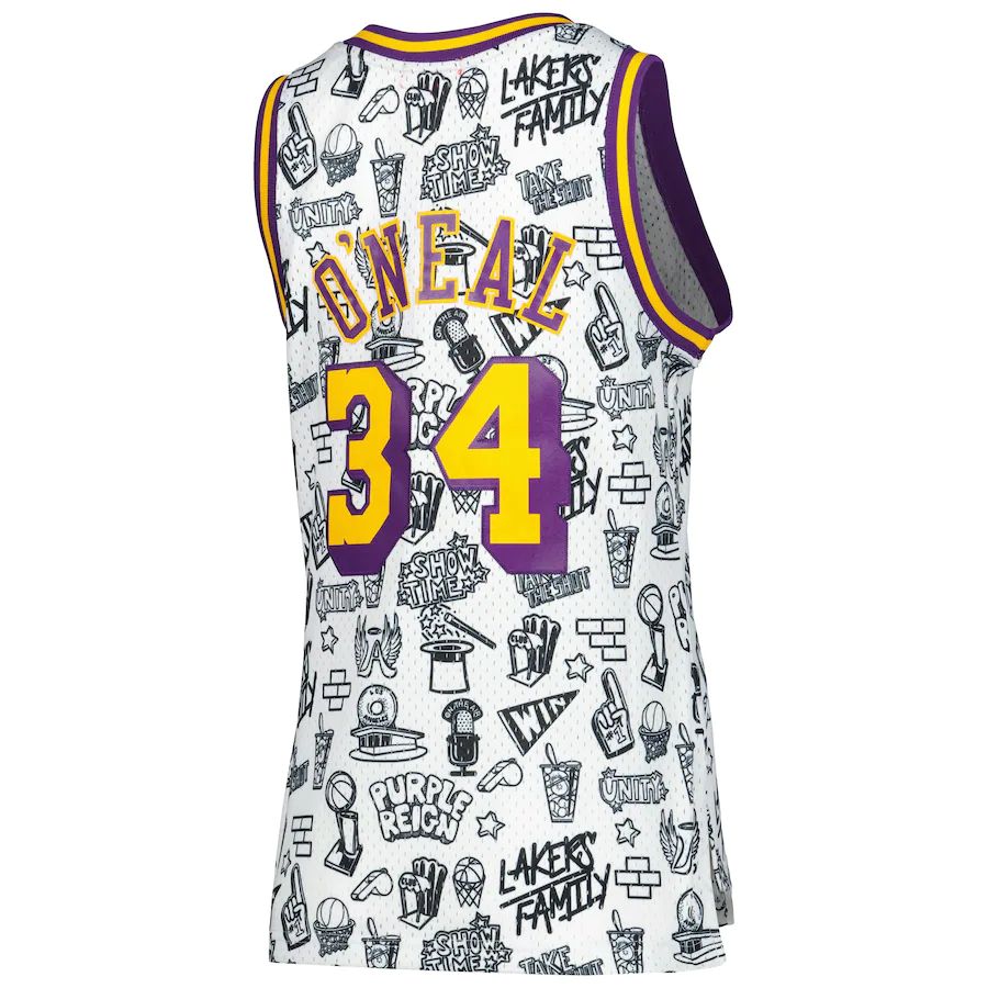 Custom #34 White 1996 LAL Basketball Shirt Top