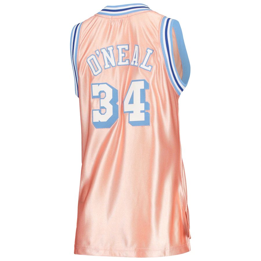 Custom #34 Pink 1996 LAL Basketball Shirt Top