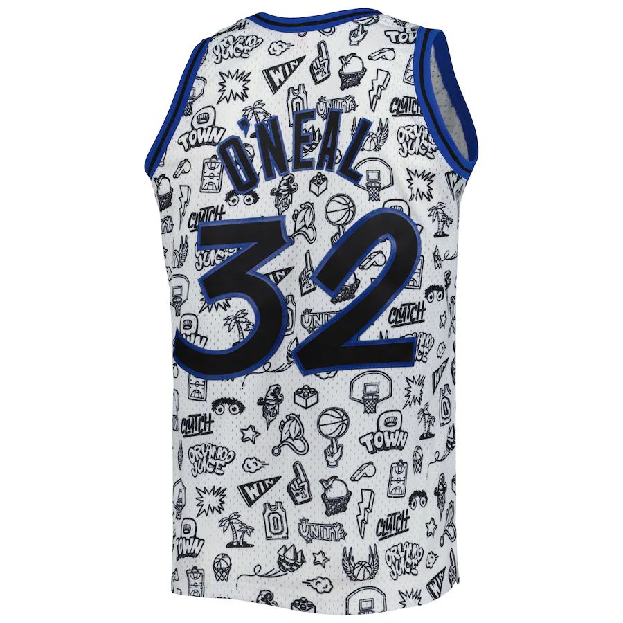 Custom #32 White 1994 ORL Basketball Shirt Top