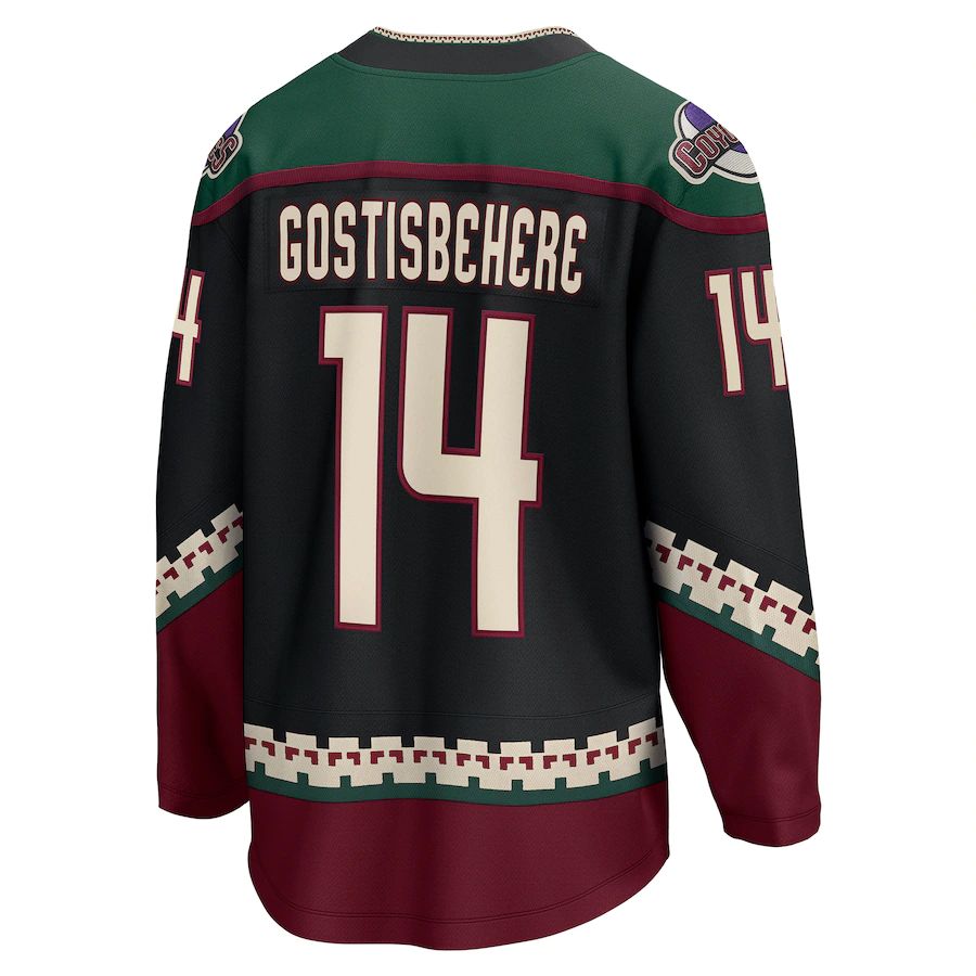Custom #14 Black Hockey Shirt Top