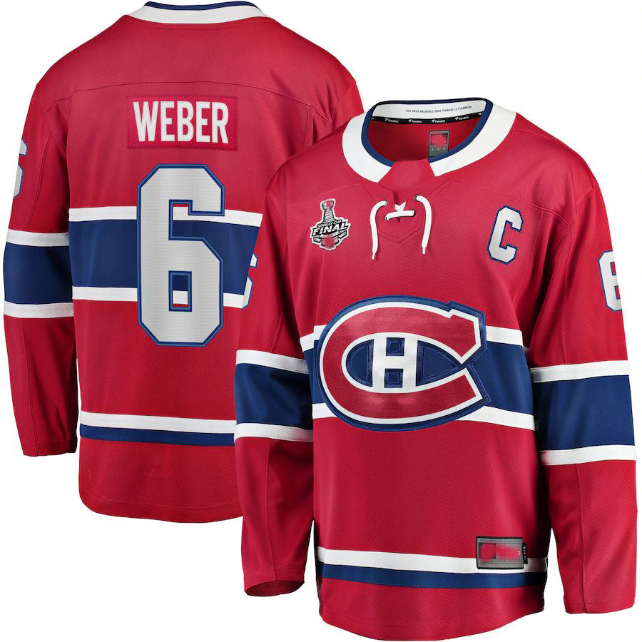 Custom #6 Red 2021 Stanley Cup MTL Hockey Shirt Top