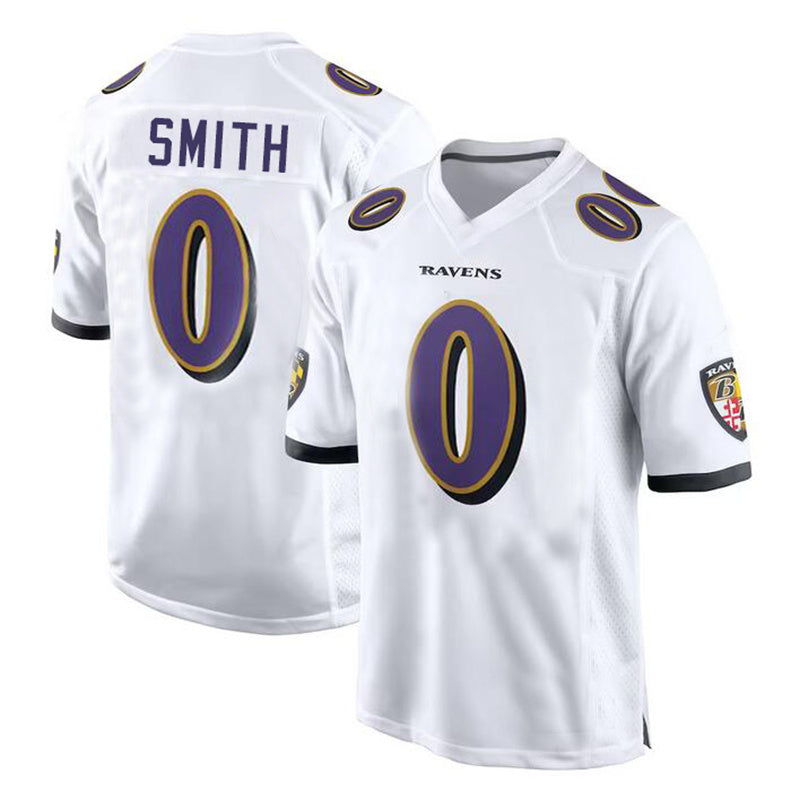 Custom #0 White BAL Football Shirt Top