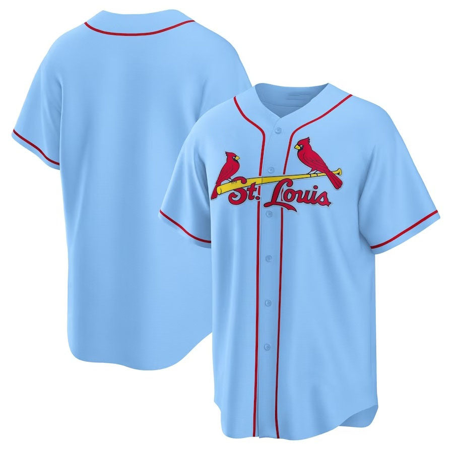 Custom Light Blue STL Baseball Shirt Top