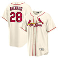 Custom #28 Cream STL Baseball Shirt Top