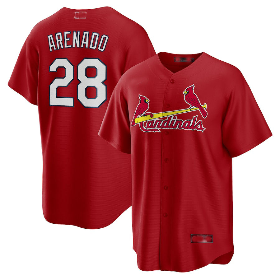 Custom #28 Red STL Baseball Shirt Top