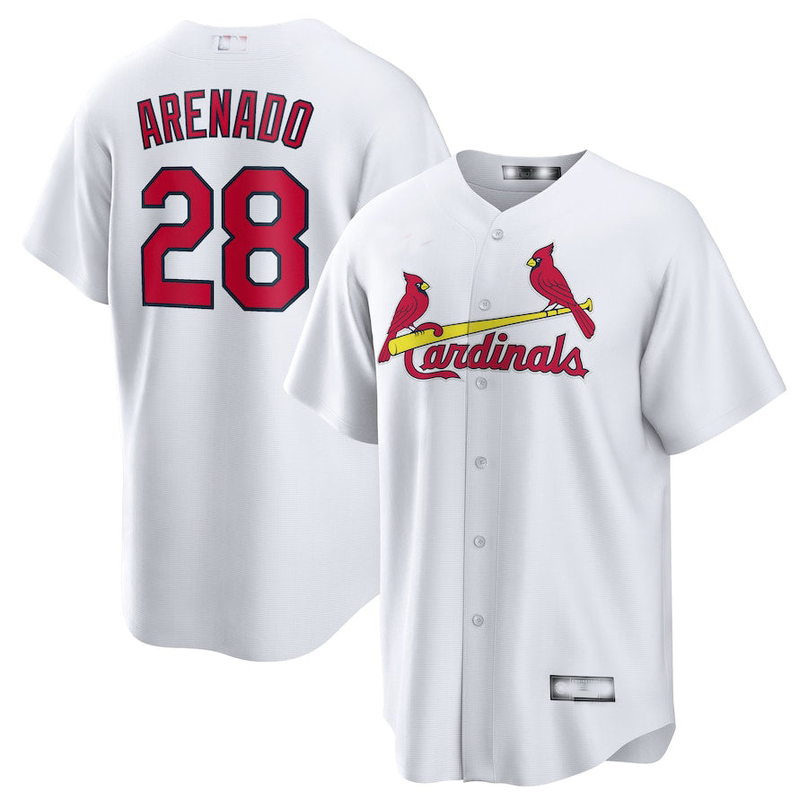 Custom #28 White STL Baseball Shirt Top