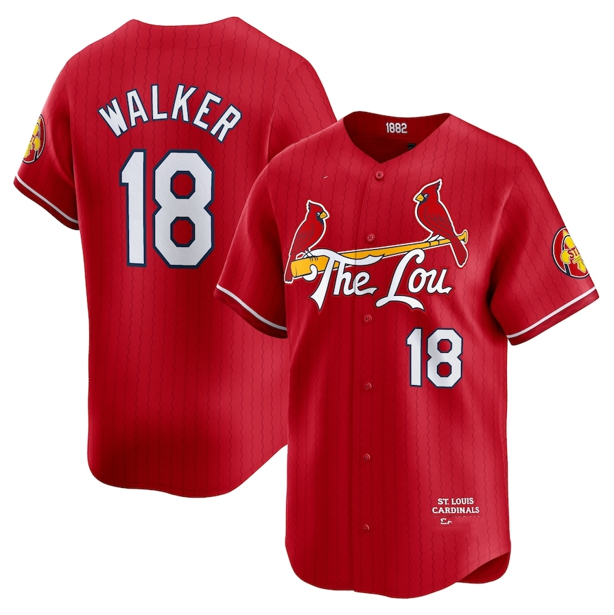 Custom #18 Red 2024 City Connect STL Baseball Shirt Top