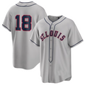 Custom #18 Gray 2024 STL Baseball Shirt Top