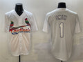 Custom #1 White STL Baseball Shirt Top