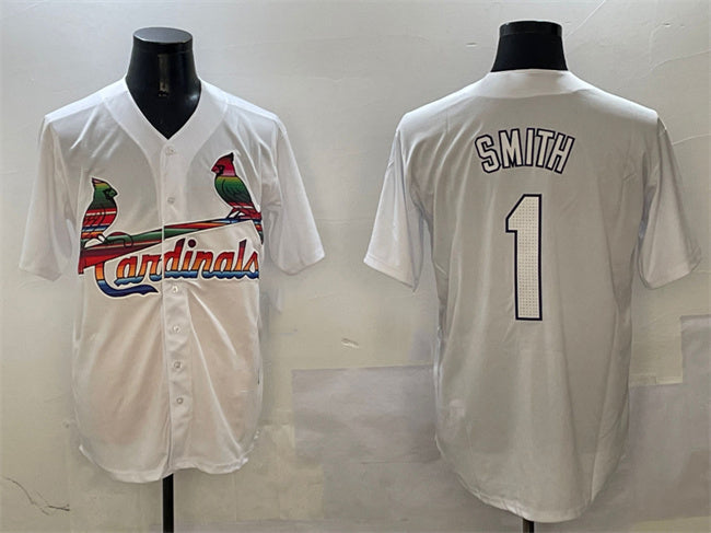 Custom #1 White STL Baseball Shirt Top