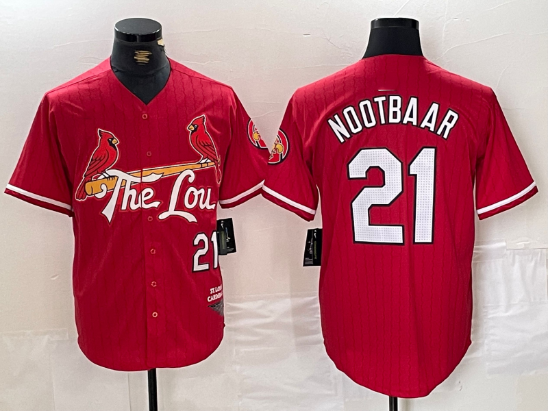 Custom #21 Red 2024 City Connect STL Baseball Shirt Top